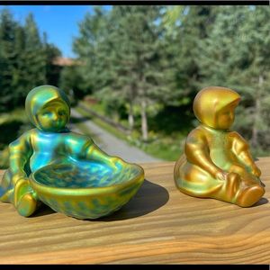 Stunning Vintage Zsolnay Figurine Set!